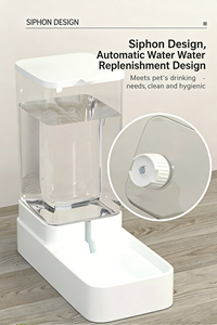 เครื่องจ่ายน้ำอัตโนมัติแบบพกพาสำหรับแมวและสุนัข ไม่ต้องใช้ไฟฟ้า พร้อมชามพลาสติกสำหรับสัตว์ขนาดเล็ก - Product Image 6