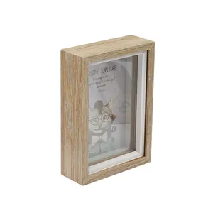 Wholesale Customized High Quality 3D Wood White Wooden Shadow Boxes Frames For Picture Display