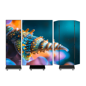 P2.5 GOB 3-fold double-sided LED poster, 16:9 full-color foldable display, suitable for shopping mall education applications - Product Image 1