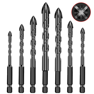 مثاقب بلاط كربيدية متقاطعة سداسية الشكل 3-12 مم، 6 مم و8 مم، لفتح الثقوب في الزجاج والسيراميك والخرسانة والطوب بأربع شفرات للحفر السريع - Product Image 2