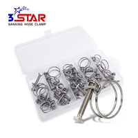 Ensemble de colliers de serrage à double fil pour tuyaux, boîtes en plastique, kit de clips pour tuyaux