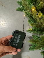Guirlande de Noël artificielle pré-éclairée de 120 cm, 50 LED, fonctionnant sur piles, en PVC et PE, avec aiguilles de pin, pour décorer le cheminée et les escaliers