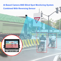 Kit AI BSD 7 pouces, caméra d'alarme 15 m dans 4 directions combinée à un capteur arrière de 10 m, système d'alerte de proximité PWAS