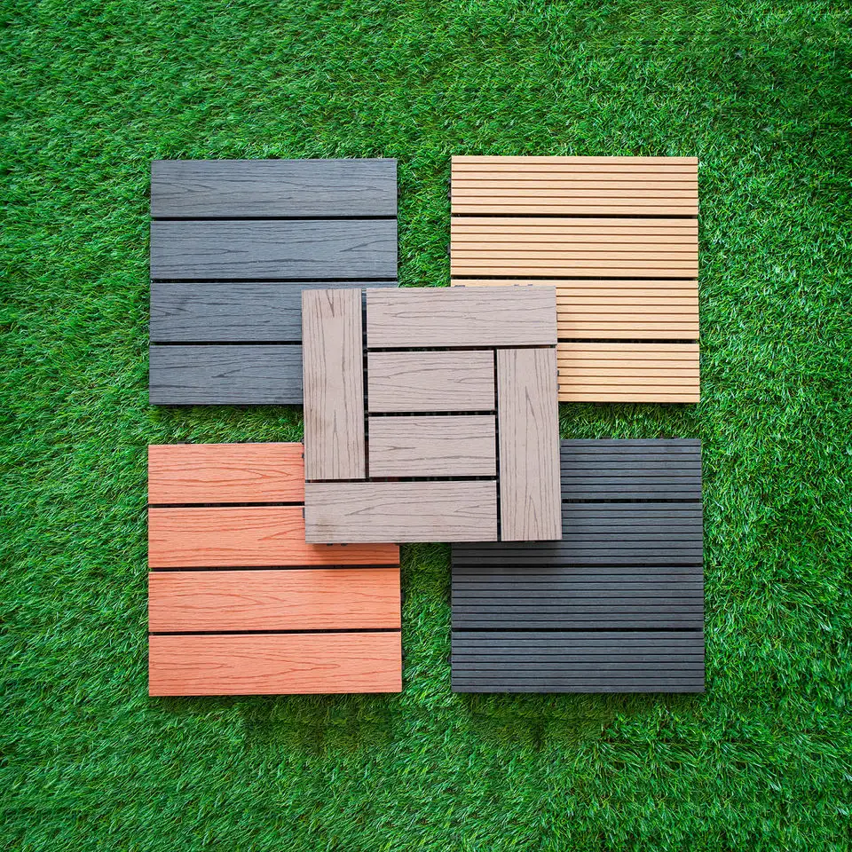 Daijia Hot Sale DIY Composite Decking Black Deck Composite Board Tiles Use Swimming Pool Garden Decking