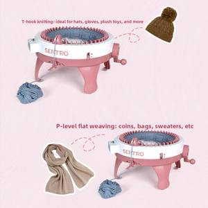 <span class=keywords><strong>Machine</strong></span> à <span class=keywords><strong>tricoter</strong></span> en laine DIY pour enfants, transfrontalière, 48 aiguilles, cylindre étoile large, écologique, blanc et rouge, jouet de jeu d'imitation - Product Image 3