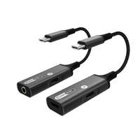 Adaptateur JILIAN 2-en-1 avec sortie DC pour la charge et l'audio, Type-C vers prise casque 3,5 mm, avec charge rapide 60 W, adaptateur audio USB