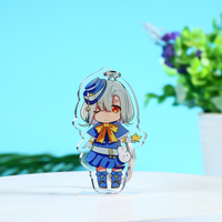 Gantungan Kunci Akrilik Custom, Liontin Foto & Teks Anime Dua Sisi DIY Kartun, Gantungan Tas Gaya Modern