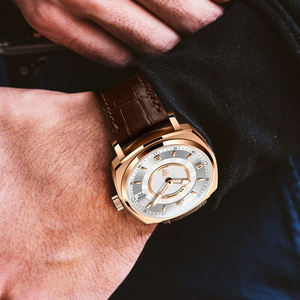 Montre squelette automatique de luxe en acier inoxydable Lobinni pour homme 16055 – Montre tendance pour homme avec boîtier carré et bracelet en cuir - Product Image 5