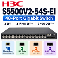 H3C S5500V2-54S-EI Switch Gigabit 48-Port 2 SFP 2 1/10G SFP+ 2 40G QSFP+ Kepadatan Tinggi untuk Agregasi Kampus