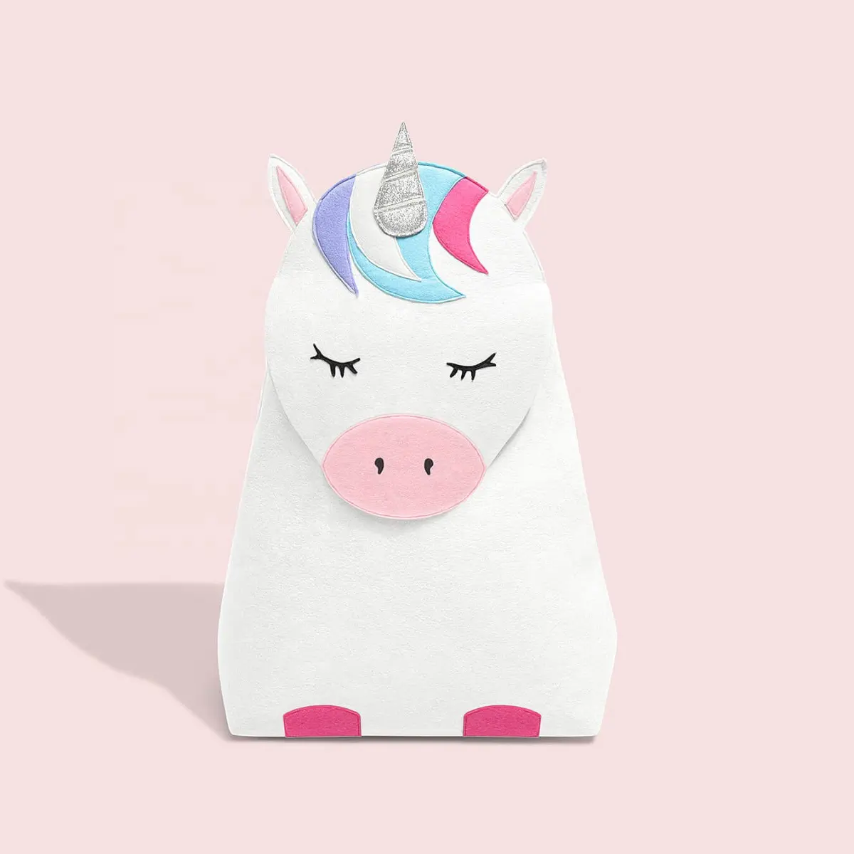 Benzersiz unicorn tasarım bebek giyim oyuncak çamaşır sepeti keçe depolama sepeti
