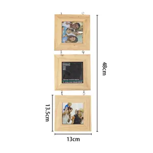OEM ODM壁挂婴儿连三个实木亚克力相框乡村木框照片