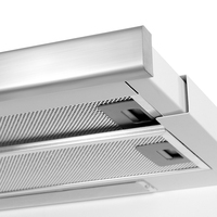 Hotte de Cuisine 600 mm en Acier Inoxydable Prix Usine, à Extraction d'Air Puissante pour Meuble Haut Intégré