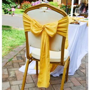 Simple Woven <strong>Cotton</strong> <strong>Chair</strong> <strong>Cover</strong> Flower Binding Ribbon Wedding Hotel Decorations Reusable Eco-Friendly Washable Dustproof Banquet - Product Image 3
