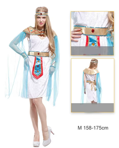 Costume d'Halloween pour adultes, reine et <span class=keywords><strong>prince</strong></span> pharaon d'Égypte, taille personnalisée, costumes en soie de lait 2 pièces, cosplay de films et de séries télévisées - Product Image 3