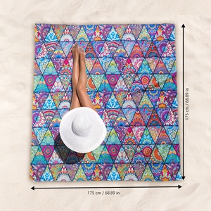 Prêt <span class=keywords><strong>à</strong></span> expédier <span class=keywords><strong>Mandala</strong></span> Style bohême pliable étanche au sable couverture de pique-nique en plein air tapis de plage avec sac <span class=keywords><strong>à</strong></span> cordon - Product Image 3