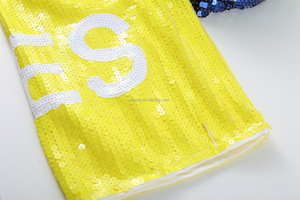 T-shirt con paillettes da <span class=keywords><strong>donna</strong></span> OES, Mini abito lungo Punk, 58, rosso giallo, verde, abbigliamento bianco per ragazze-Maggie C - Product Image 5