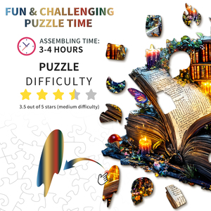 Magical Owl Open <b>Book</b> Shaped Wooden Jigsaw Puzzle Adult Stress Relief Toy For Home Decor Bookstore Wholesale Gift - Product Image 4