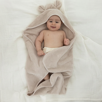 Serviette à capuche 100% coton turc, poncho de bain personnalisable pour enfants, serviette en coton pour nouveau-né, serviette de haute qualité à motifs de dessins animés