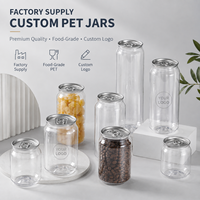 Bouteille transparente en PET de 330 ml et 500 ml pour boissons gazeuses, personnalisable avec logo, avec couvercle facile à ouvrir