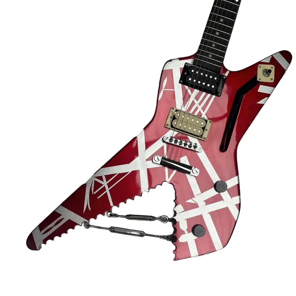 クロームパーツHHブランドYouKnowEVを備えたシャークソリッドウッドエレキギター。ファストシップジェナーギター