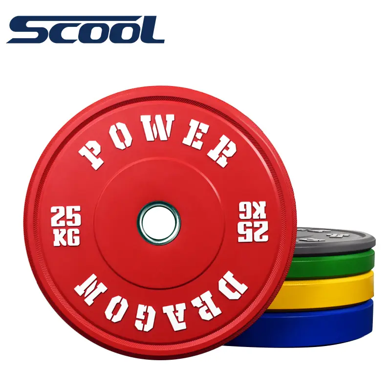 Peso Barbell Plate Fitness Gym Placas de parachoques Placas de goma para levantamiento de pesas equipo de gimnasio