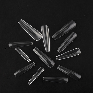Unghie in Gel morbido senza tracce chiaro bara corta Stiletto Square Almond punte per unghie a copertura totale punte per unghie in acrilico