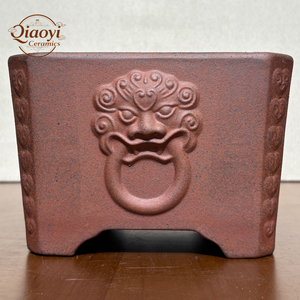 Yixing personalizzato vaso Bonsai con sabbia <span class=keywords><strong>viola</strong></span> non smaltata classico vaso quadrato con testa di leone fatto a mano per uso professionale <span class=keywords><strong>da</strong></span> <span class=keywords><strong>giardino</strong></span> - Product Image 3