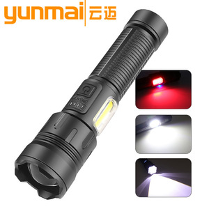 ไฟฉาย LED กำลังสูง 30W แบบชาร์จไฟได้ พร้อมไฟด้านข้าง COB แสงสีแดงและสีขาว ไฟฉายยุทธวิธี - Product Image 5