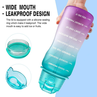 Bouteille d'eau en plastique de 3,8 L à grande capacité avec paille et poignée, sans BPA, qualité alimentaire, idéale pour l'entraînement en extérieur