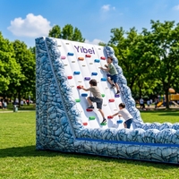Mur d'escalade gonflable commercial en PVC, château gonflable, parc d'attractions extérieur, structure de saut et d'escalade facile à installer