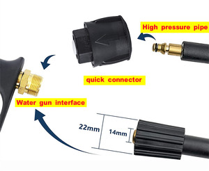 Pistolet de lavage haute pression électrique, 5 buses de pulvérisation, 3000 PSI, connecteur de <span class=keywords><strong>tuyau</strong></span> de nettoyage, connecteur rapide Karchere K2K5k7 - Product Image 4