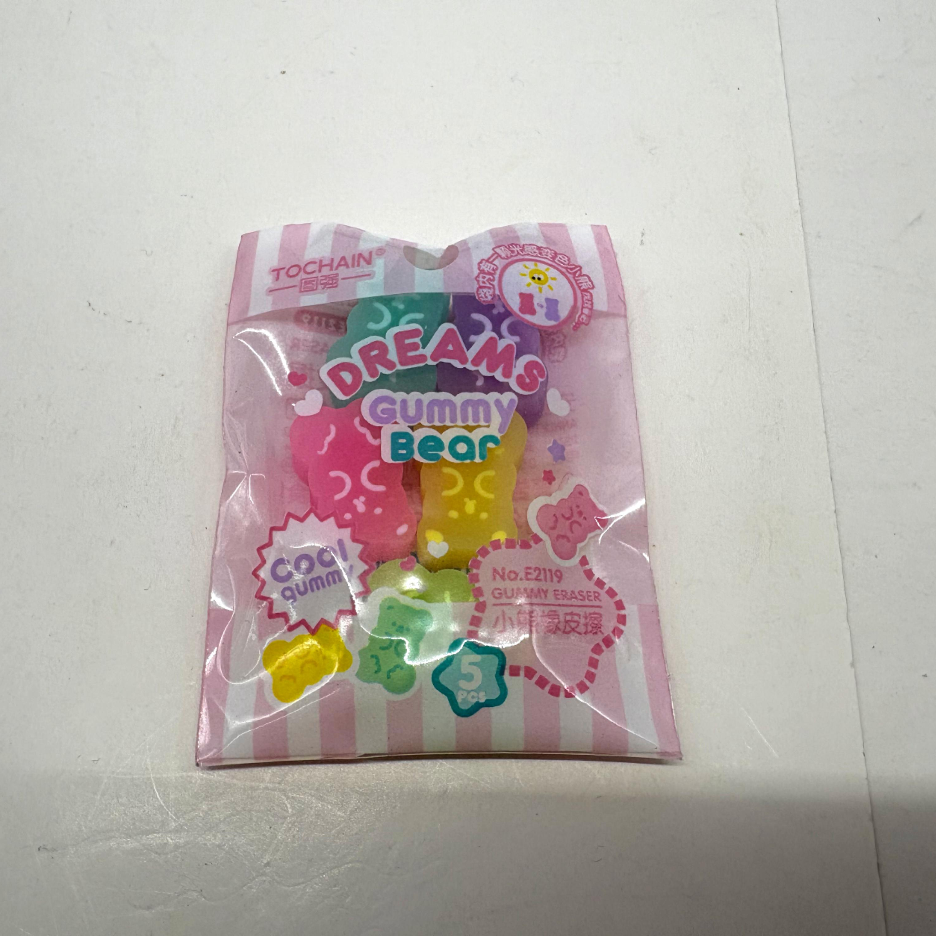 5 шт. упаковка Gummg Медведь Прозрачный ластик для конфет