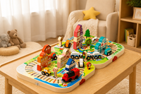 Blocs de construction en bois de grande taille de qualité supérieure avec train magnétique, jouets éducatifs Montessori à assembler soi-même pour enfants