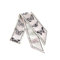 Ruban de cheveux personnalisé motif papillon floral pour femme, foulard de coiffure, bandeau personnalisé pour cheveux, écharpe de cou style bohème pour rendez-vous