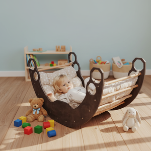 Jouet d'éveil Montessori en bois pour bébé, chaise à bascule, mobilier de jeu, maisonnette pour jardinage à domicile - Product Image 2