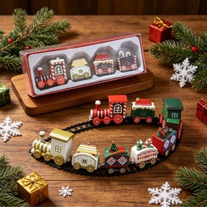 Creative Display Gift <b>Box</b>, Retro-style Wooden Train, Handcrafted Cartoon New Christmas Decorative Furniture - Product Image 2