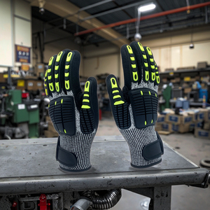 Высококачественные прочные перчатки с нитриловым покрытием и креплением на липучке, уровень защиты от ударов <span class=keywords><strong>2</strong></span>, защита от порезов A4, для промышленного строительства - Product Image 1