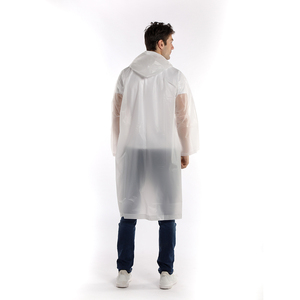 Semi-Transparent White Plastic EVA <strong>Raincoat</strong> Lightweight Breathable Reusable Waterproof Jacket for Outdoor Camping - Product Image 6