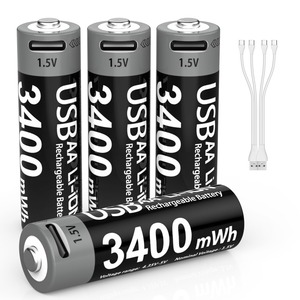 <strong>AA</strong> 1.5V 3400mWh USB <strong>Rechargeable</strong> Lithium <strong>Battery</strong> with Built-in Charging Port for Flashlights, Toys, Remotes, LED Devices - Product Image 2