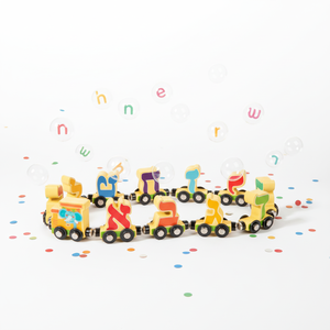 Jouets éducatifs pour enfants de 3 à 6 ans Alphabet hébreu Train en bois Alef-Bet avec cartes flash Apprenez la langue à travers le jeu pratique - Product Image 3