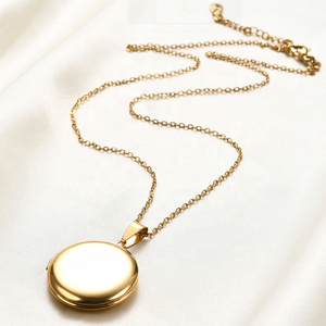 Ожерелье-медальон из нержавеющей стали с золотым покрытием, 27 мм - Product Image 6