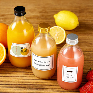 280ml 500ml Clear <strong>Glass</strong> Juice <strong>Bottle</strong> Round Beverage Water <strong>Bottle</strong> for Milk Tea Drink Custom Logo Wholesale <strong>Glass</strong> <strong>Bottle</strong> with Cap - Product Image 3