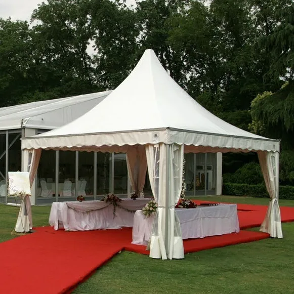 Tenda in alluminio con struttura a cupola da spiaggia tenda da sposa in tela tenda da fiera pagoda per matrimoni