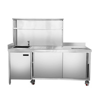 Comptoir de préparation en acier inoxydable Hippieck pour thé au lait, table de travail, agitateur pour boissons, café, restaurants de burgers, à usage national