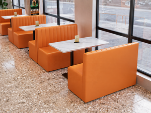 Set di Sedie e Tavoli in Pelle Arancione Moderna e Resistente <span class=keywords><strong>per</strong></span> Caffetterie, <span class=keywords><strong>Ristoranti</strong></span> Fast Food e Hotel - Product Image 2