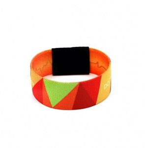 Bracelet en polyester personnalisé, extensible, pour événements de marathon, avec étiquette tissée, logo imprimable par sublimation - Product Image 2