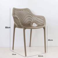 Chaises de salle à manger et de jardin modernes empilables et respirantes en PP noir
