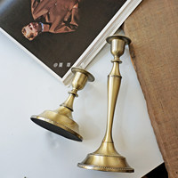 Chandelier en alliage européen pour décoration intérieure, finition bronze antique, support pour bougie conique