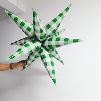 CYmylar 32 pouces rouge blanc Plaid Starburst ballons vert blanc vichy explosion étoile Mylar ballons pour la décoration de fête de noël