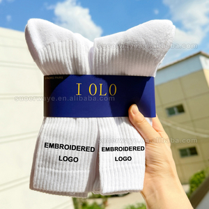 Bán Buôn 6 Cặp Người Đàn Ông Của Chất Lượng Cao Thêu Crew Vớ Thời Trang Giản Dị Thể Thao Dày Dưới Khăn Tùy Chỉnh Cotton Vớ Thể Thao - Product Image 1